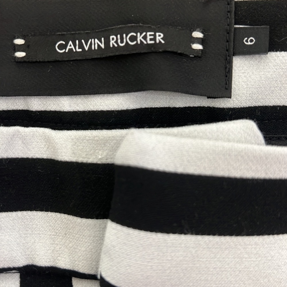 Calvin Rucker Cropped Striped Trouser Size 6 - Picture 7 of 9